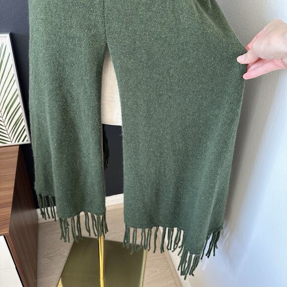 Elaine Turner Cashmere Open Front Cardigan Knit Vest Fringe Draped Collar - Picture 5 of 11